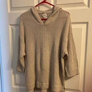 Chico's Light Beige Cowl Neck Sweater